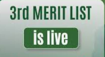 3rd Merit List Intermediate